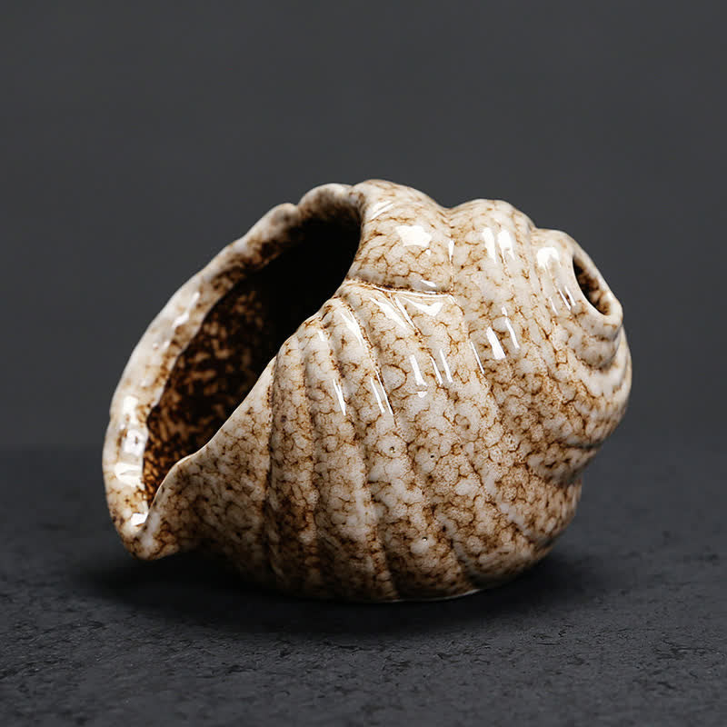 Buddha Stones Keramische Shankha Wierookbranders van schelpen - Beige - image 11