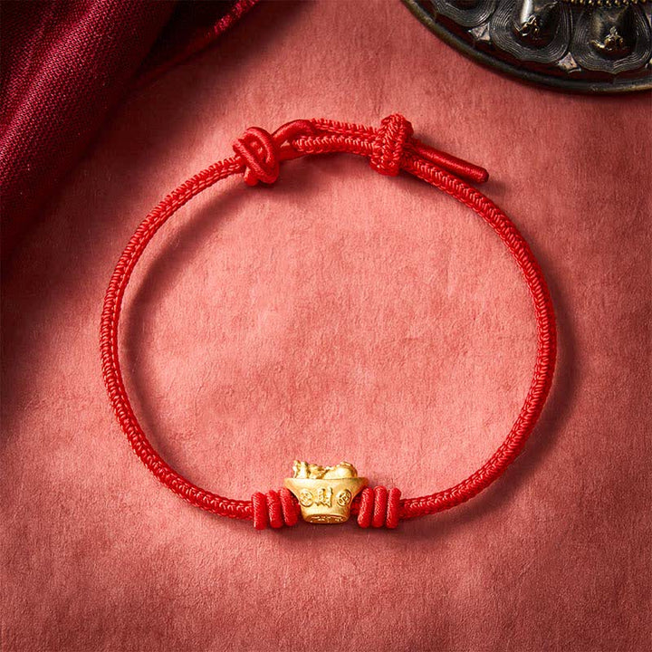 Buddha Stones Legering Pi Xiu Rode Koord Armband voor Rijkdom - image 1