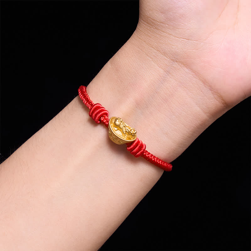 Buddha Stones Legering Pi Xiu Rode Koord Armband voor Rijkdom - image 4