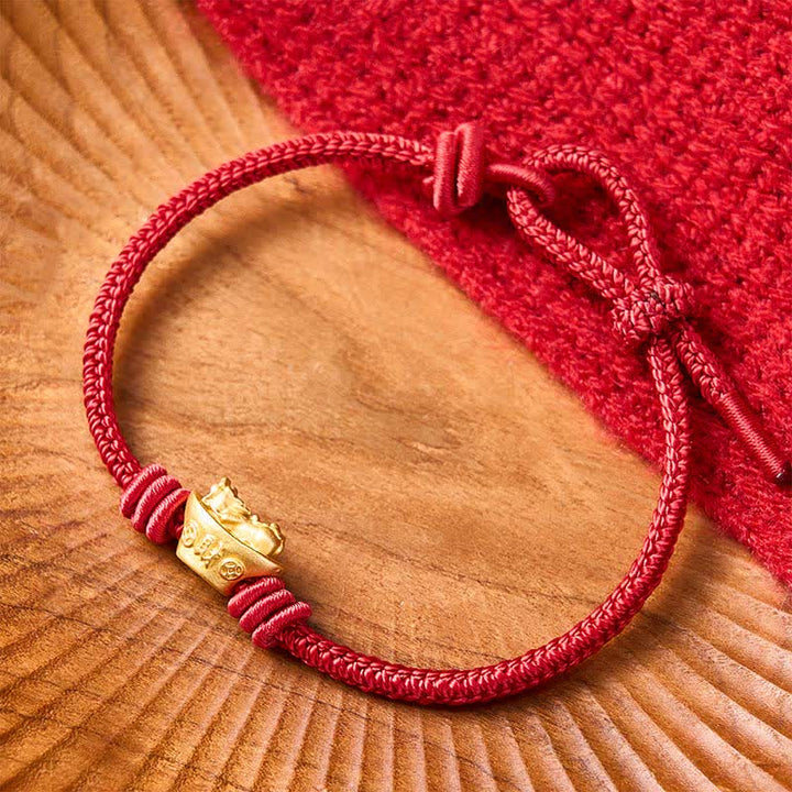 Buddha Stones Legering Pi Xiu Rode Koord Armband voor Rijkdom - image 10
