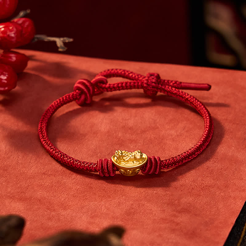 Buddha Stones Legering Pi Xiu Rode Koord Armband voor Rijkdom - image 11