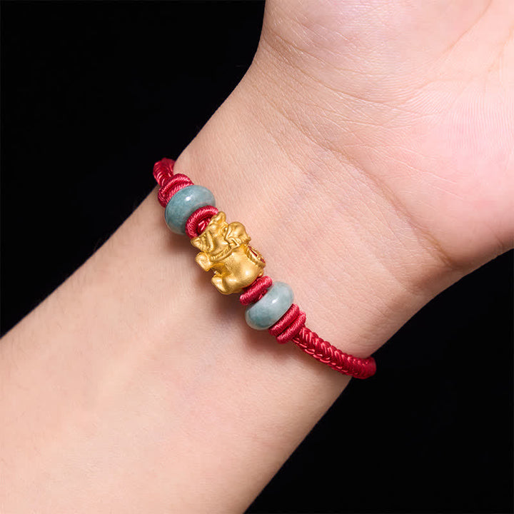 Buddha Stones Legering Pi Xiu Chinese munt Rode koord rijkdom Armband - image 13