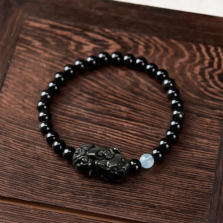 Buddha Stones Regenboogobsidiaan Pi Xiu Armband voor rijkdom en positieve transformatie - image 2