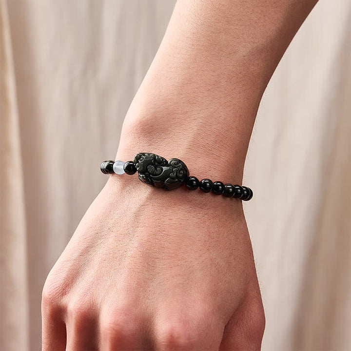 Buddha Stones Regenboogobsidiaan Pi Xiu Armband voor rijkdom en positieve transformatie - image 3