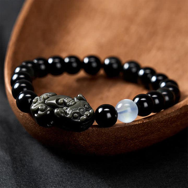 Buddha Stones Regenboogobsidiaan Pi Xiu Armband voor rijkdom en positieve transformatie - image 12