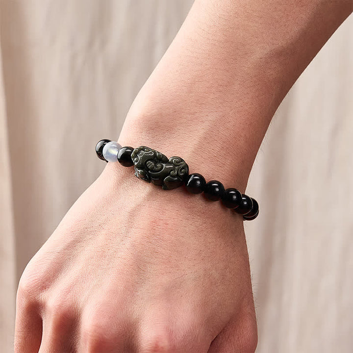 Buddha Stones Regenboogobsidiaan Pi Xiu Armband voor rijkdom en positieve transformatie - image 14
