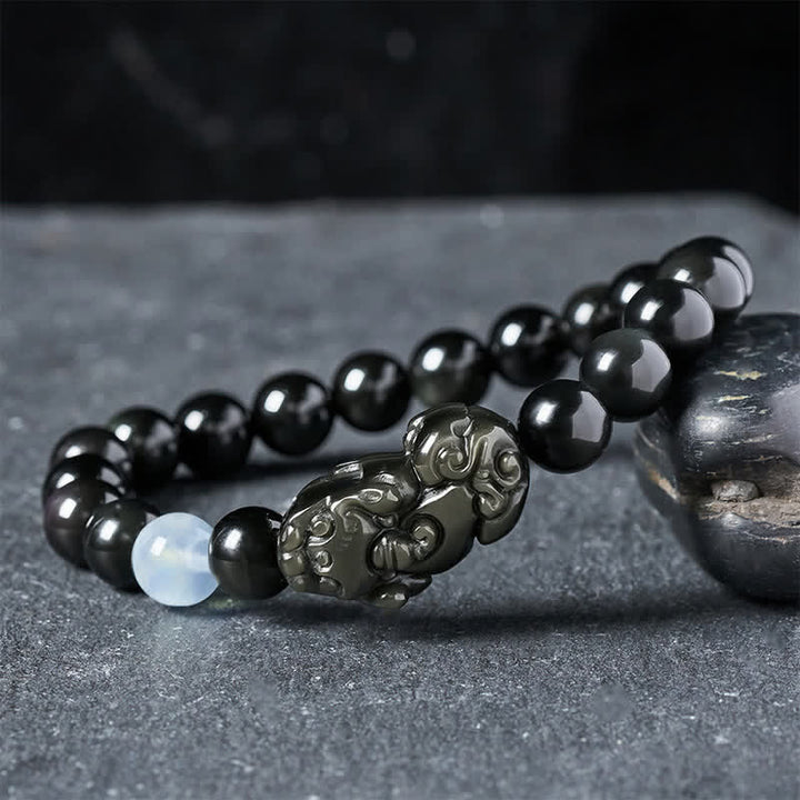 Buddha Stones Regenboogobsidiaan Pi Xiu Armband voor rijkdom en positieve transformatie - Pi Xiu 8mm (Polsomtrek: 5,9-6,3 inch / 15-16 cm) - image 11