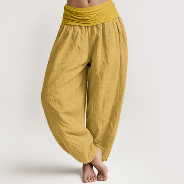 Buddha Stones Goldenrod dames harembroek van 100% Cotton met elastische Taille - Guldenroede - US16, UK/AU20, EU48 (3XL) - image 0