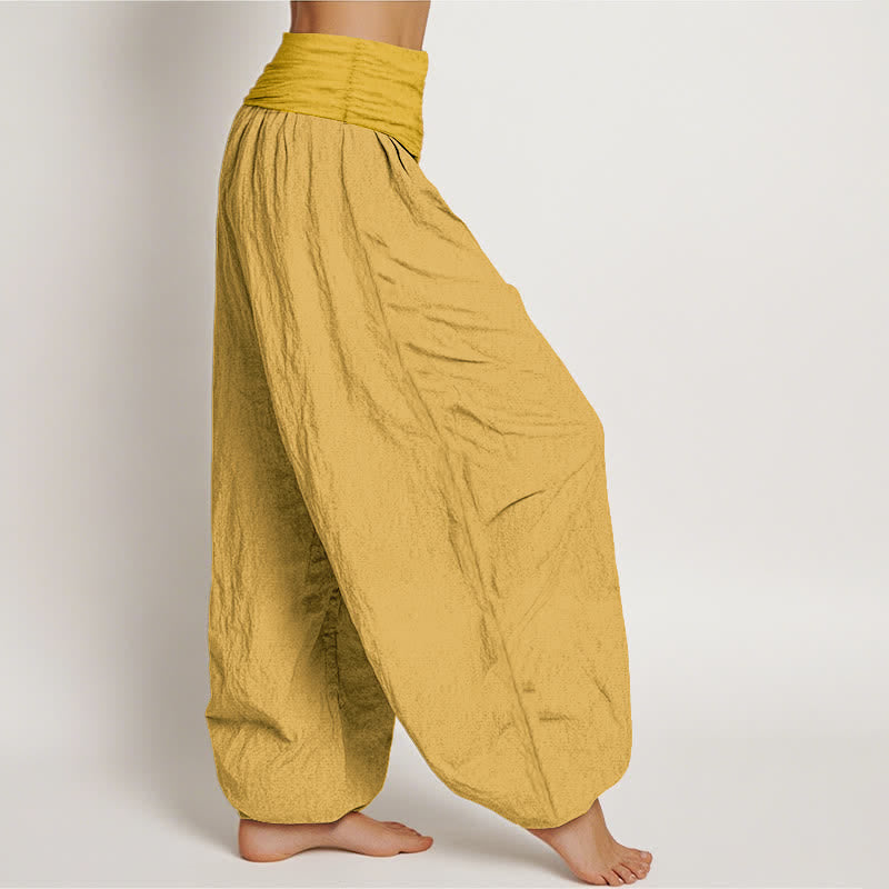 Buddha Stones Goldenrod dames harembroek van 100% Cotton met elastische Taille - image 2