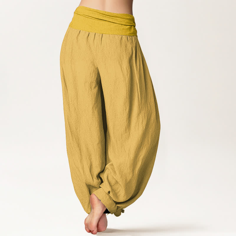 Buddha Stones Goldenrod dames harembroek van 100% Cotton met elastische Taille - image 1