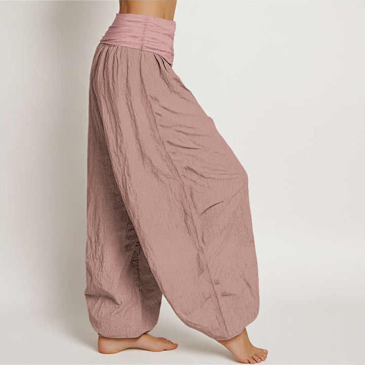 Buddha Stones Lichtroze dames harembroek van 100% Cotton met elastische Taille - image 2
