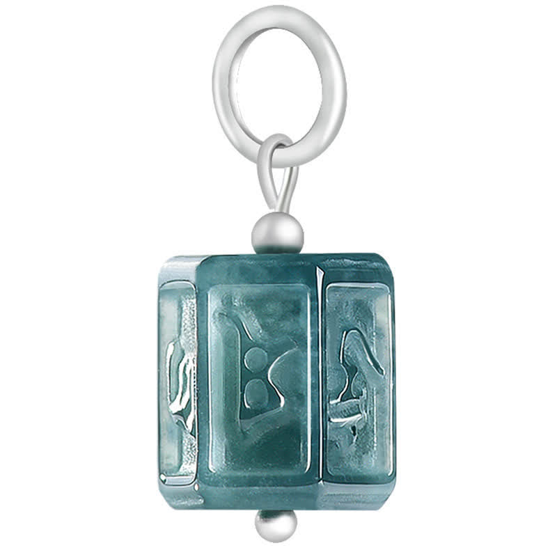 Buddha Stones Jade Om Mani Padme Hum Wijsheid Vierkante Hanger Ketting - image 9