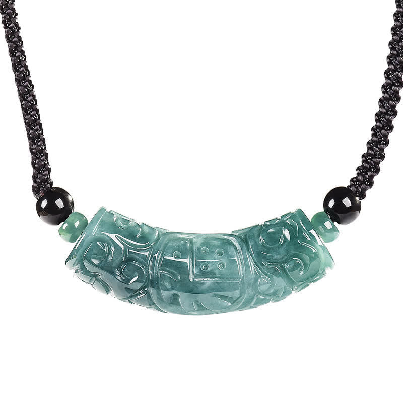 Buddha Stones Jade Fu karakter gegraveerde gebogen staaf geluks- en Ketting - image 10