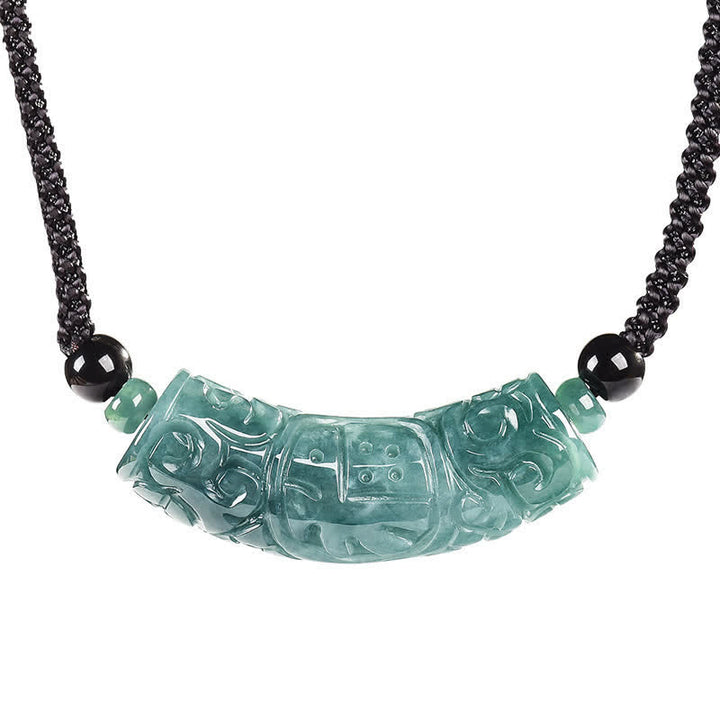 Buddha Stones Jade Fu karakter gegraveerde gebogen staaf geluks- en Ketting - image 10