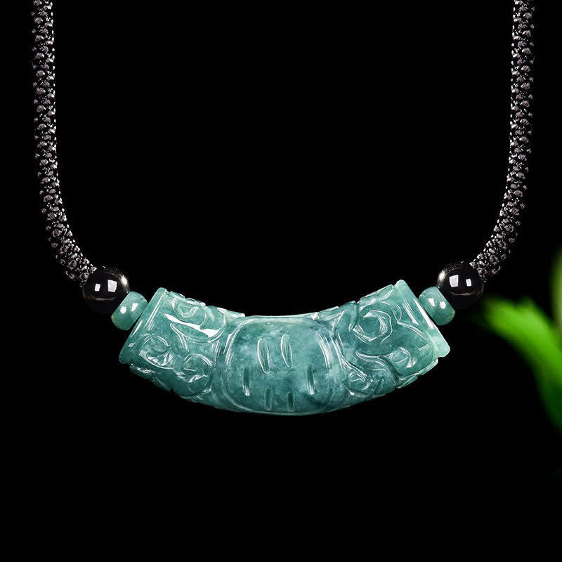 Buddha Stones Jade Fu karakter gegraveerde gebogen staaf geluks- en Ketting - image 9