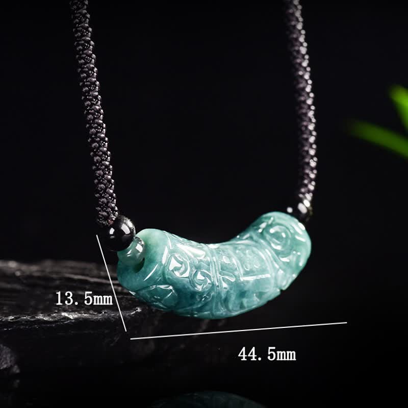 Buddha Stones Jade Fu karakter gegraveerde gebogen staaf geluks- en Ketting - image 8
