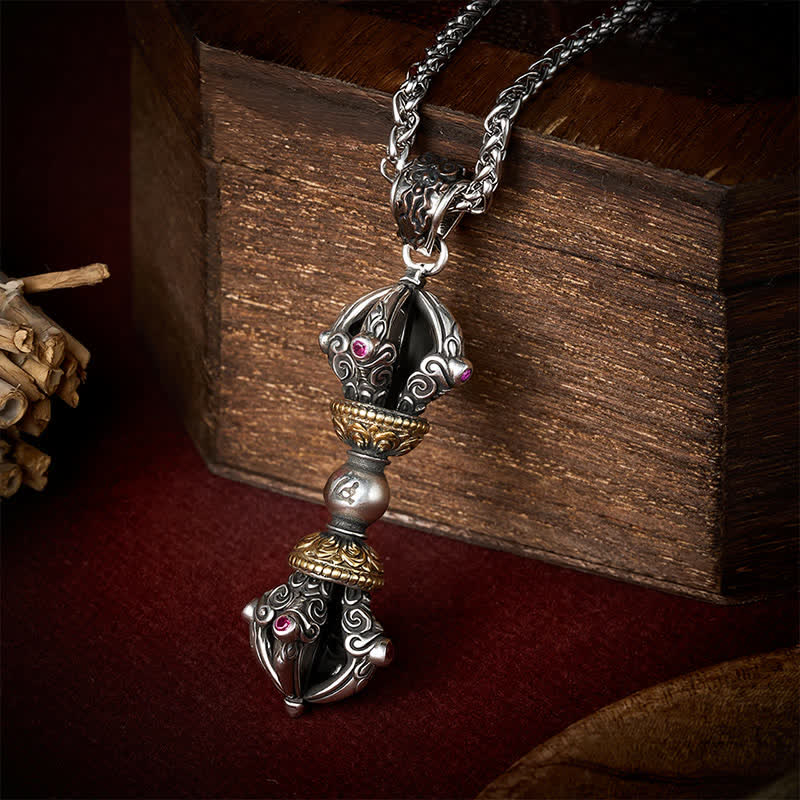 Buddha Stones Tibetaanse koperen Vajra-hanger Ketting voor aarding en spirituele kracht. - Vajra-ontwerp - image 0