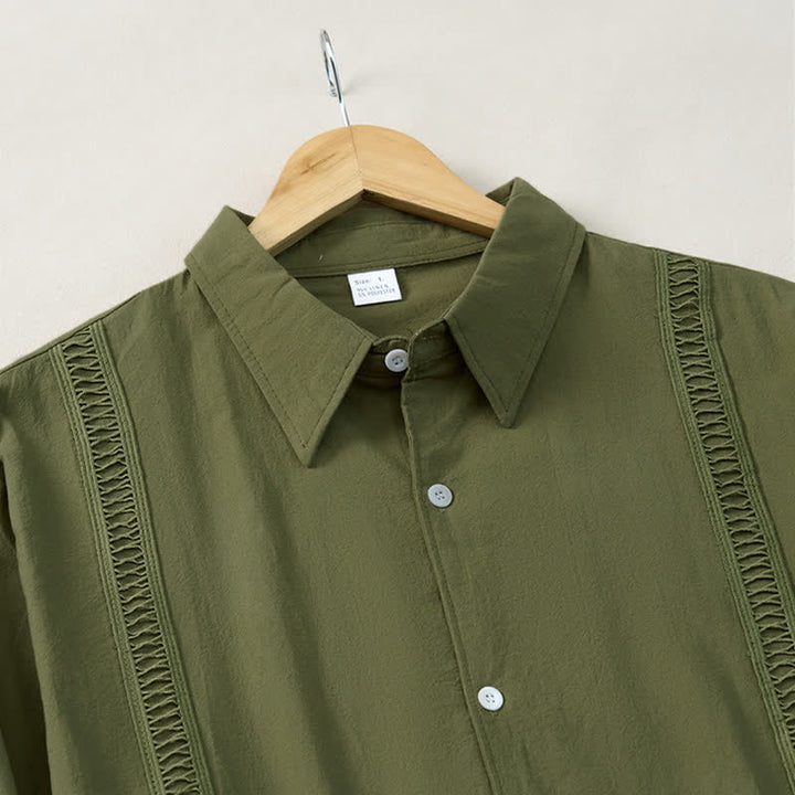 Buddha Stones Lente/Herfst Minimalistische Klassieke Button-Up Heren Overhemden met Lange mouw - image 2