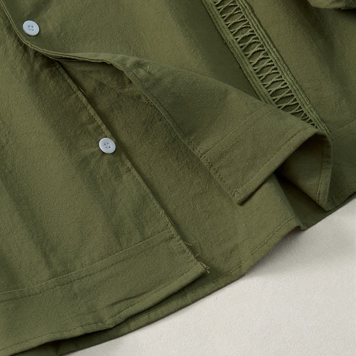 Buddha Stones Lente/Herfst Minimalistische Klassieke Button-Up Heren Overhemden met Lange mouw - image 5