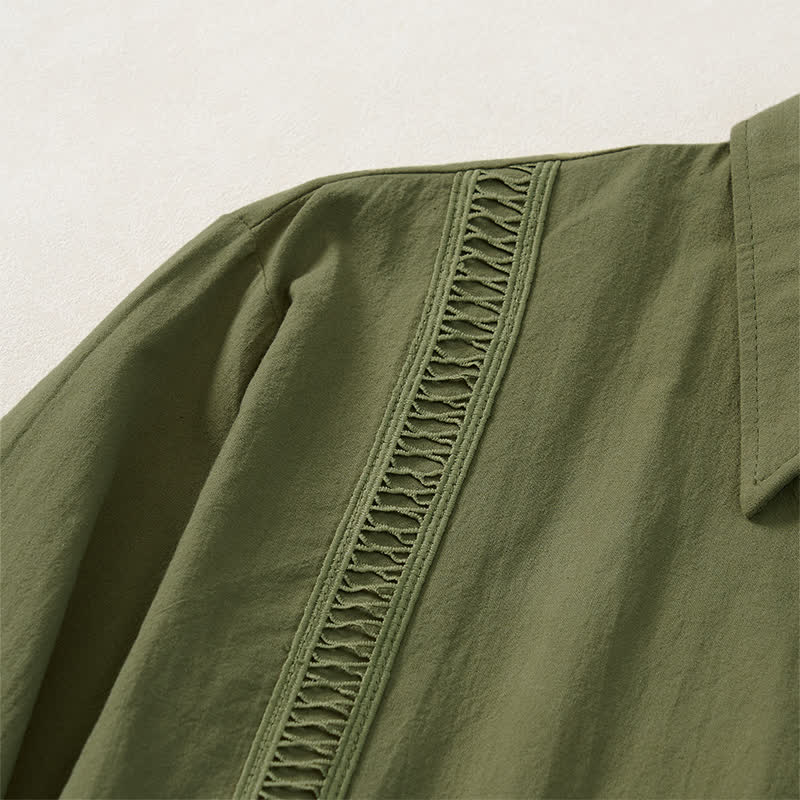 Buddha Stones Lente/Herfst Minimalistische Klassieke Button-Up Heren Overhemden met Lange mouw - image 3