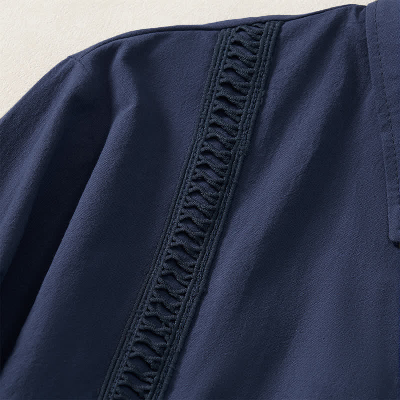 Buddha Stones Lente/Herfst Minimalistische Klassieke Button-Up Heren Overhemden met Lange mouw - image 13