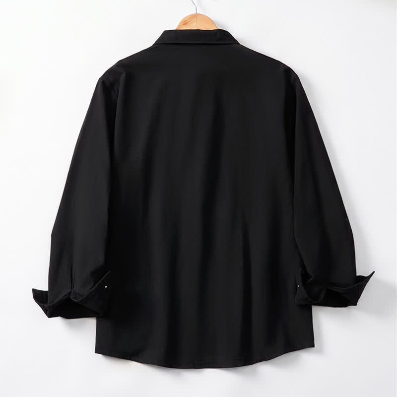 Buddha Stones Lente/Herfst Minimalistische Klassieke Button-Up Heren Overhemden met Lange mouw - image 18