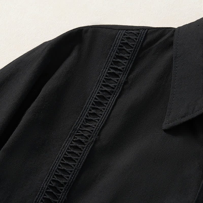 Buddha Stones Lente/Herfst Minimalistische Klassieke Button-Up Heren Overhemden met Lange mouw - image 20
