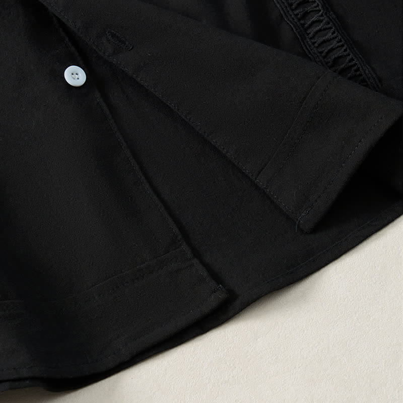 Buddha Stones Lente/Herfst Minimalistische Klassieke Button-Up Heren Overhemden met Lange mouw - image 22