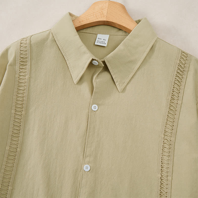 Buddha Stones Lente/Herfst Minimalistische Klassieke Button-Up Heren Overhemden met Lange mouw - image 29