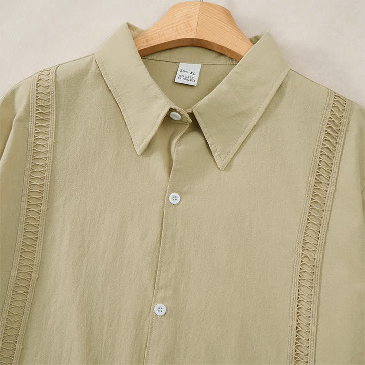 Buddha Stones Lente/Herfst Minimalistische Klassieke Button-Up Heren Overhemden met Lange mouw - image 29