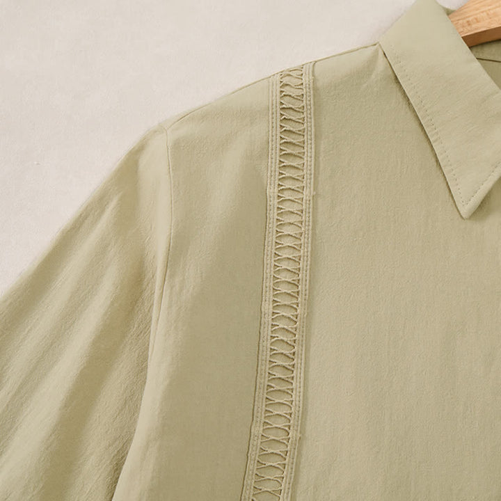 Buddha Stones Lente/Herfst Minimalistische Klassieke Button-Up Heren Overhemden met Lange mouw - image 28