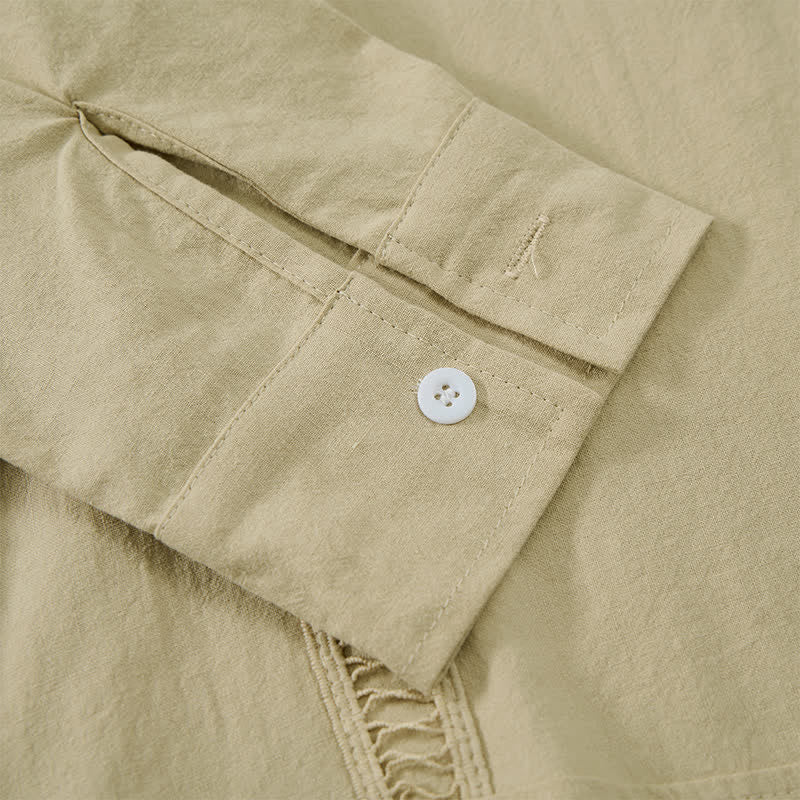 Buddha Stones Lente/Herfst Minimalistische Klassieke Button-Up Heren Overhemden met Lange mouw - image 31