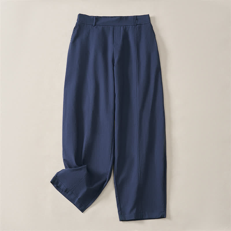 Buddha Stones Casual basic Enkellengte broek voor dames met Zakken , geschikt voor de lente en zomer. - Donker leisteenblauw - US14, UK/AU18, EU46 (2XL) - image 0