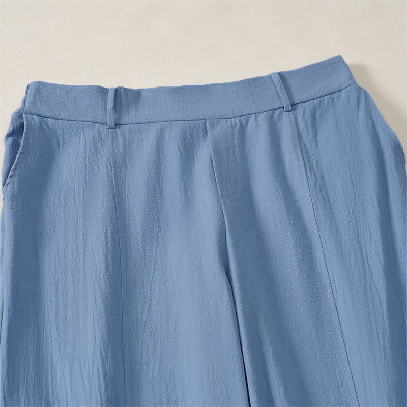 Buddha Stones Casual basic Enkellengte broek voor dames met Zakken , geschikt voor de lente en zomer. - image 20