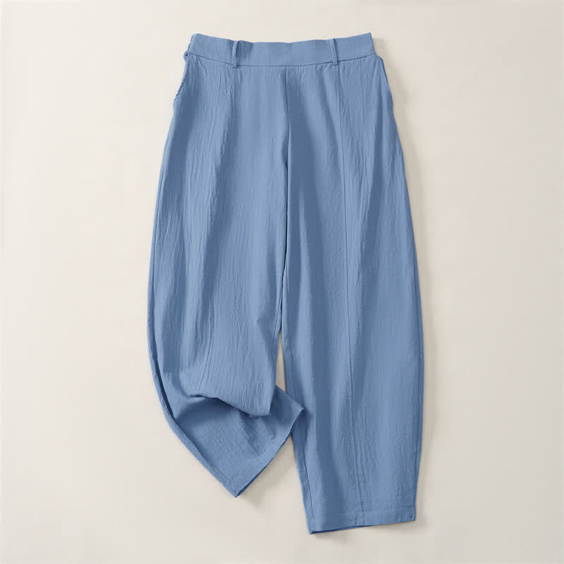 Buddha Stones Casual basic Enkellengte broek voor dames met Zakken , geschikt voor de lente en zomer. - Lichtstaalblauw - US14, UK/AU18, EU46 (2XL) - image 18