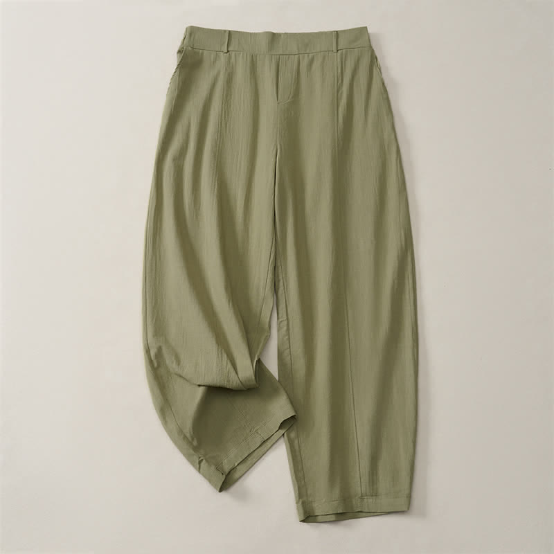Buddha Stones Casual basic Enkellengte broek voor dames met Zakken , geschikt voor de lente en zomer. - Donkerzeegroen - US14, UK/AU18, EU46 (2XL) - image 25