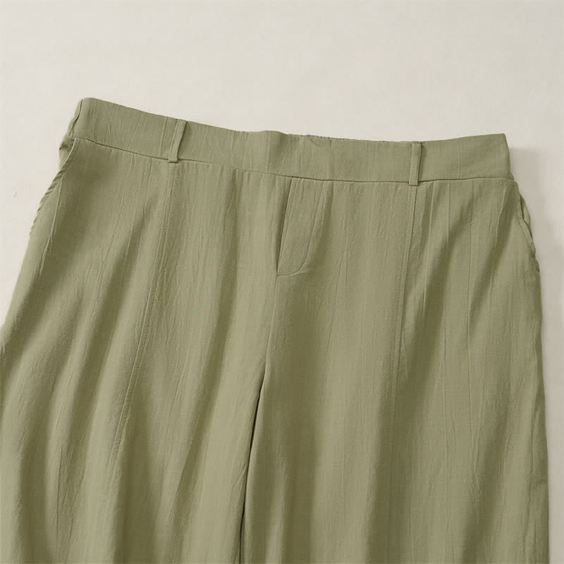 Buddha Stones Casual basic Enkellengte broek voor dames met Zakken , geschikt voor de lente en zomer. - image 27