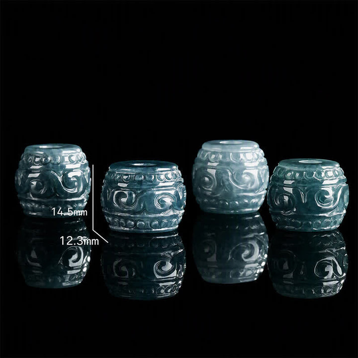 Buddha Stones Jade gegraveerde Harmony Barrel hanger met titanium stalen Ketting - image 4