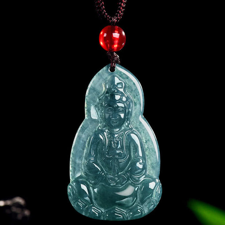 Buddha Stones Jade Avalokitesvara Ketting met gesneden geluks- en compassiesymbool. - image 10