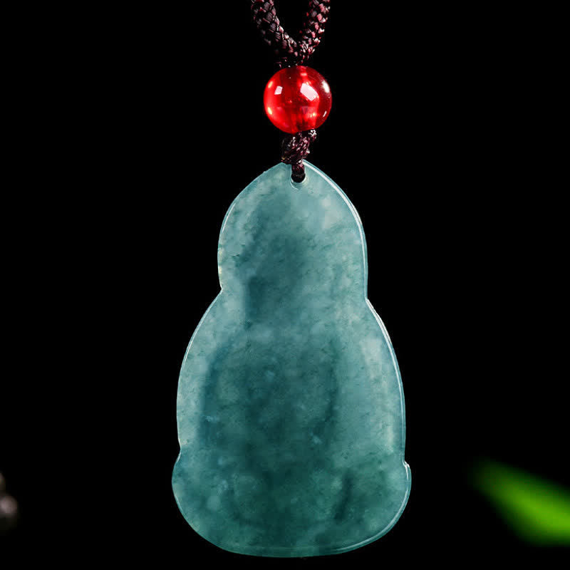 Buddha Stones Jade Avalokitesvara Ketting met gesneden geluks- en compassiesymbool. - image 2
