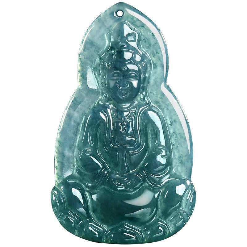 Buddha Stones Jade Avalokitesvara Ketting met gesneden geluks- en compassiesymbool. - image 11