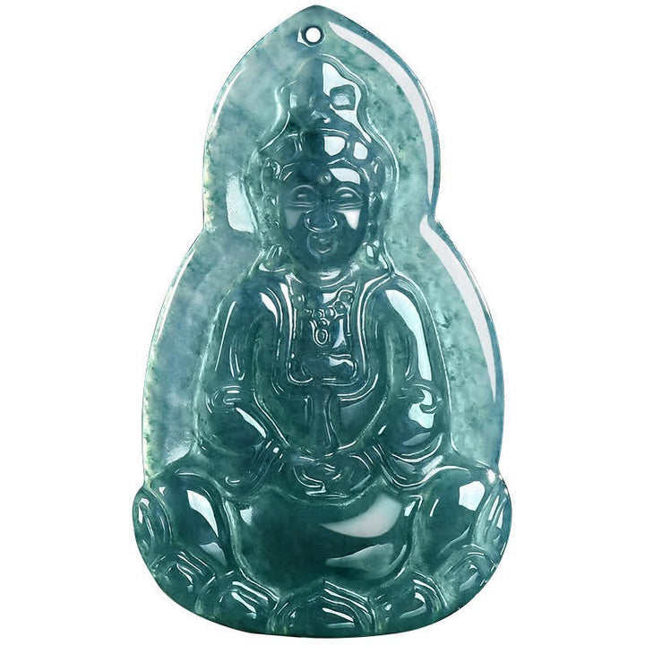 Buddha Stones Jade Avalokitesvara Ketting met gesneden geluks- en compassiesymbool. - image 11