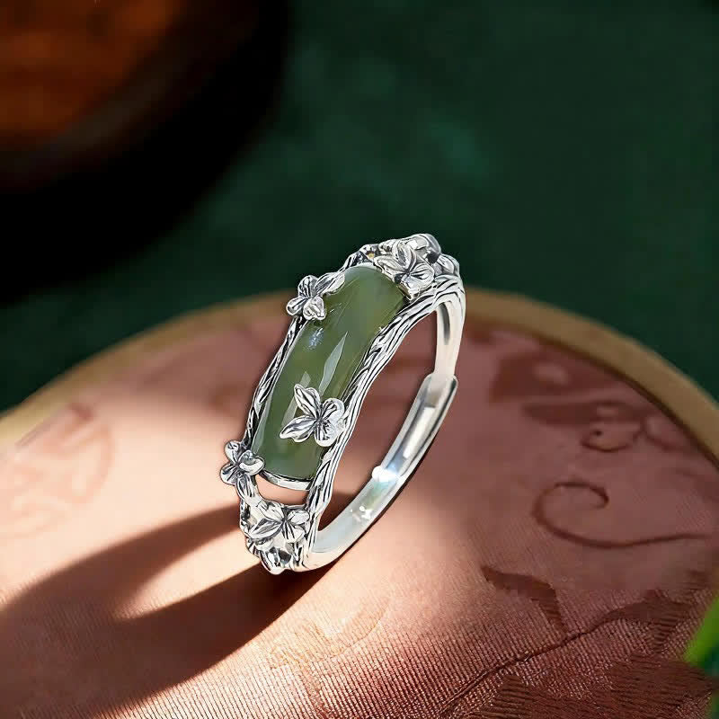 Buddha Stones Chinese jade vlinder beschermings- en Ring - Vlinder (Binnendiameter: ca. 18 mm) - image 0