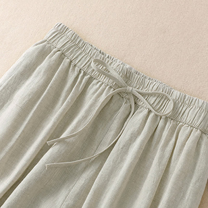 Buddha Stones Lente/Zomer Basic Casual Effen Cropped Broek Dames Harembroek met Zakken - image 17
