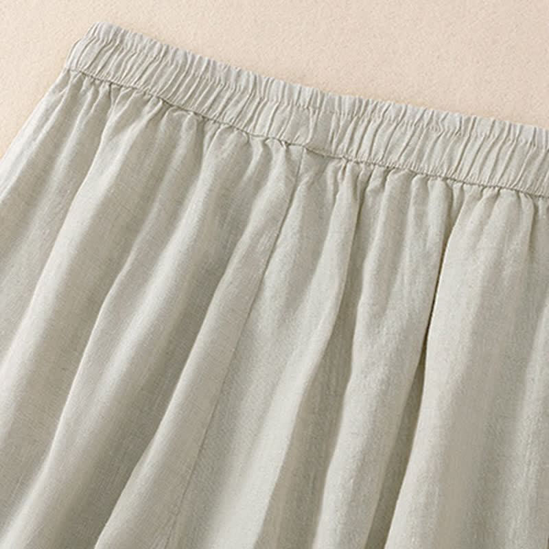 Buddha Stones Lente/Zomer Basic Casual Effen Cropped Broek Dames Harembroek met Zakken - image 18