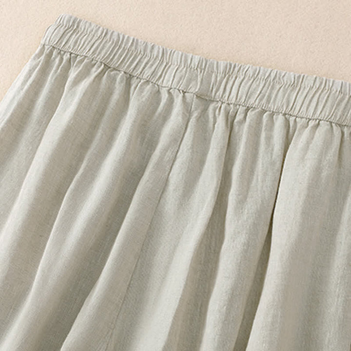 Buddha Stones Lente/Zomer Basic Casual Effen Cropped Broek Dames Harembroek met Zakken - image 18
