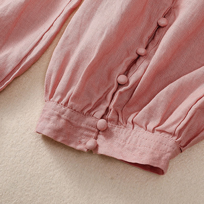 Buddha Stones Lente/Zomer Basic Casual Effen Cropped Broek Dames Harembroek met Zakken - image 12