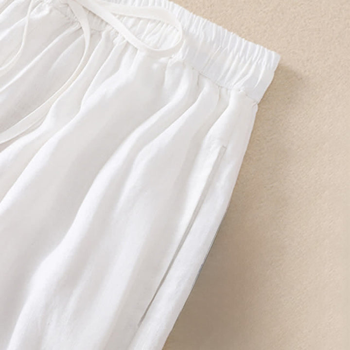 Buddha Stones Lente/Zomer Basic Casual Effen Cropped Broek Dames Harembroek met Zakken - image 26