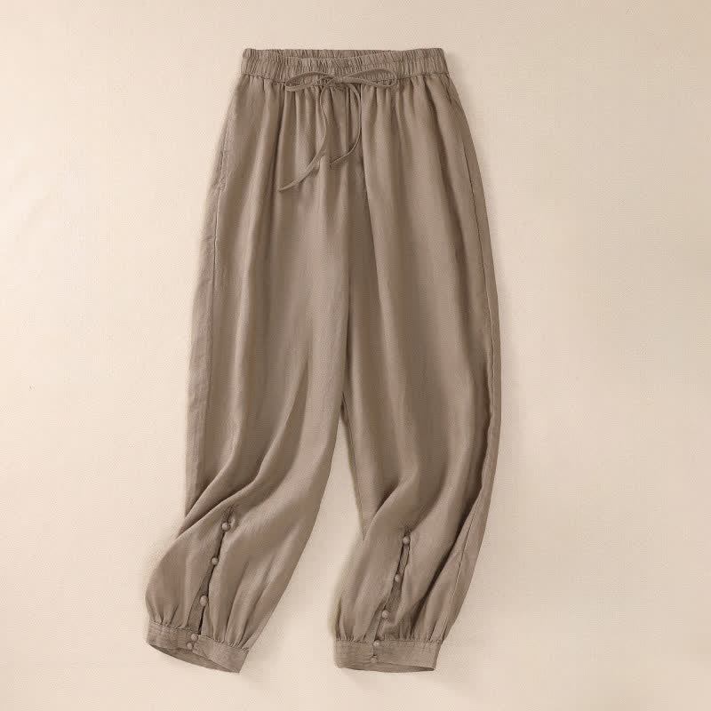 Buddha Stones Lente/Zomer Basic Casual Effen Cropped Broek Dames Harembroek met Zakken - BurlyWood - US8-10, UK/AU12-14, EU40-42 (2XL) - image 0