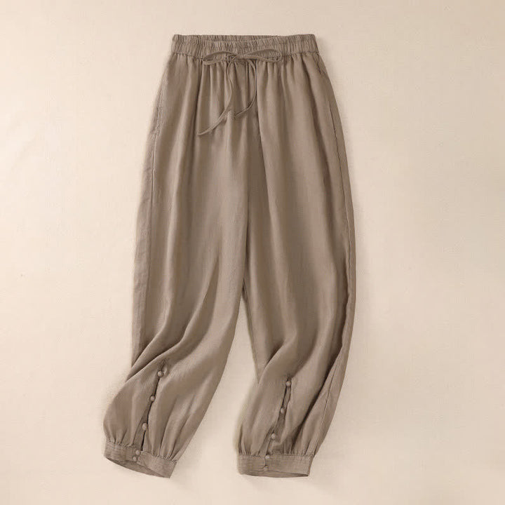 Buddha Stones Lente/Zomer Basic Casual Effen Cropped Broek Dames Harembroek met Zakken - BurlyWood - US8-10, UK/AU12-14, EU40-42 (2XL) - image 0
